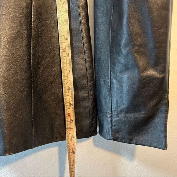 EXTE COLLEZIONE VERSACE WOMANS LEATHER JACKET BLAZER 42 US 6 BLACK ITALY CUT OUT - Picture 16 of 16